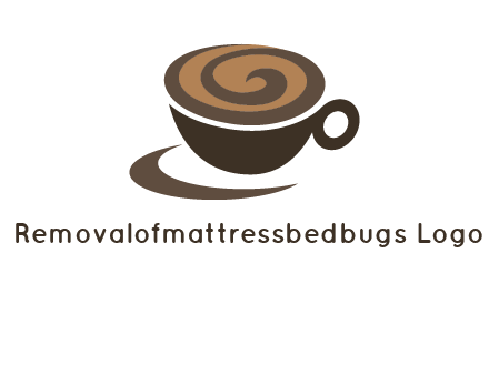 coffee cup with swirl below to depict a saucer logo