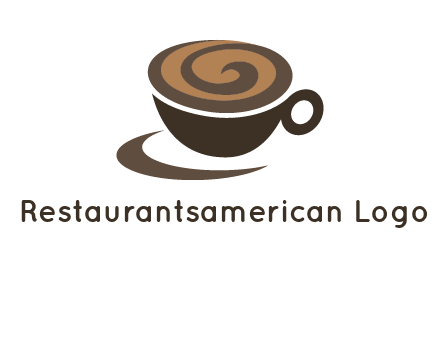 coffee cup with swirl below to depict a saucer logo