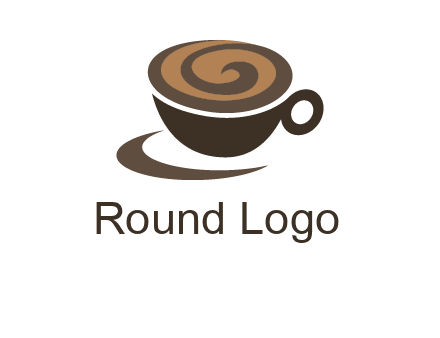 coffee cup with swirl below to depict a saucer logo