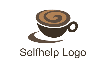 coffee cup with swirl below to depict a saucer logo