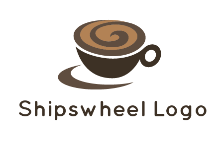 coffee cup with swirl below to depict a saucer logo