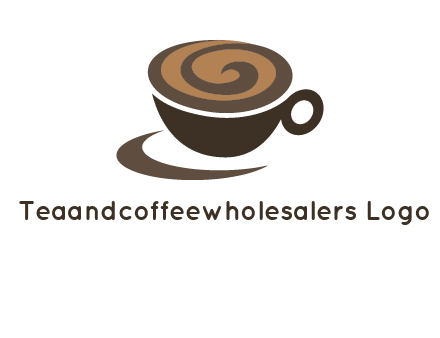 coffee cup with swirl below to depict a saucer logo