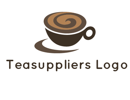 coffee cup with swirl below to depict a saucer logo