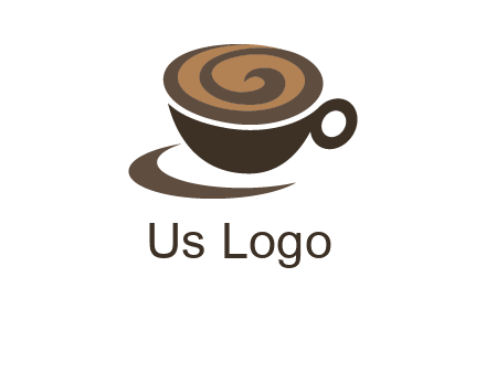 coffee cup with swirl below to depict a saucer logo