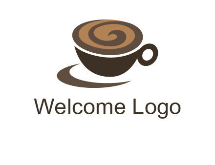 coffee cup with swirl below to depict a saucer logo