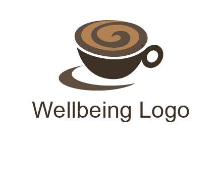 coffee cup with swirl below to depict a saucer logo