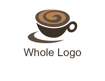 coffee cup with swirl below to depict a saucer logo