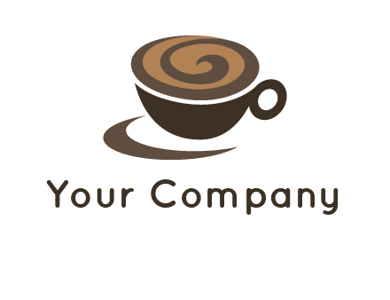 coffee cup with swirl below to depict a saucer logo