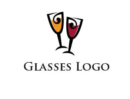 wine glasses logo