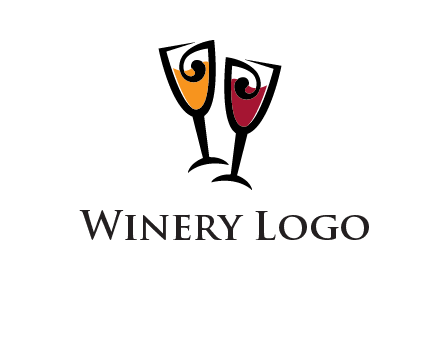 wine glasses logo