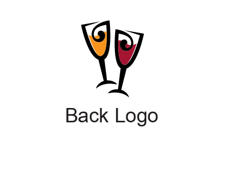 wine glasses logo