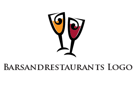 wine glasses logo