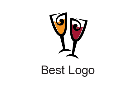 wine glasses logo