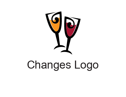 wine glasses logo
