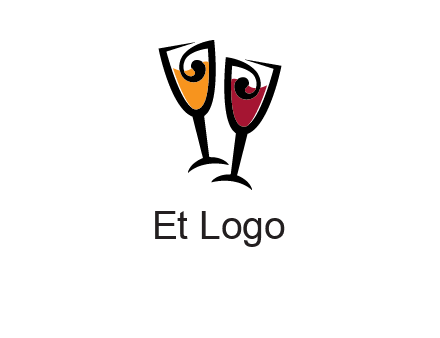 wine glasses logo