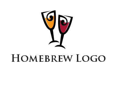 wine glasses logo