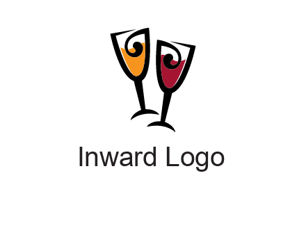 wine glasses logo