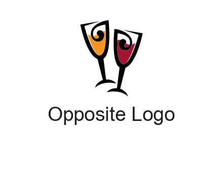 wine glasses logo