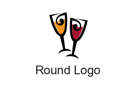 wine glasses logo