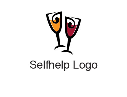 wine glasses logo