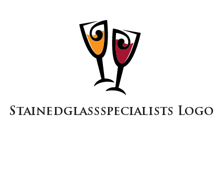 wine glasses logo