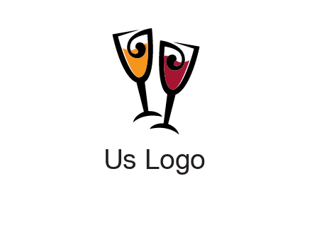 wine glasses logo