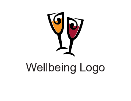 wine glasses logo