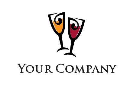 wine glasses logo