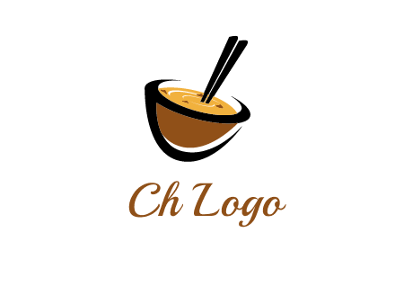 chopsticks inside a bowl logo