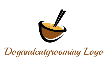 chopsticks inside a bowl logo