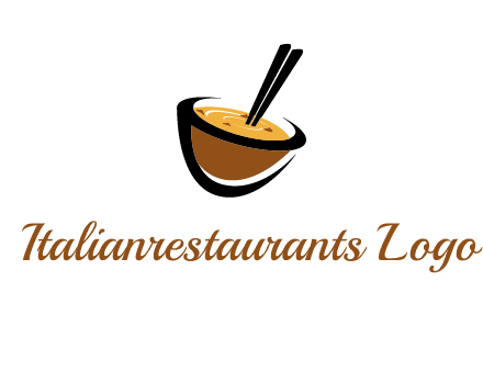 chopsticks inside a bowl logo