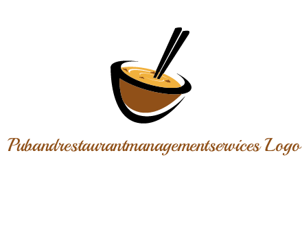 chopsticks inside a bowl logo