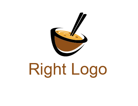 chopsticks inside a bowl logo