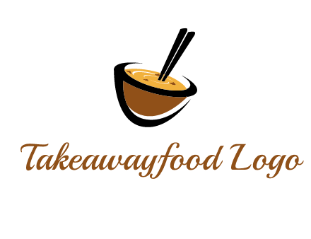 chopsticks inside a bowl logo