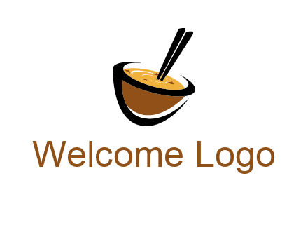 chopsticks inside a bowl logo