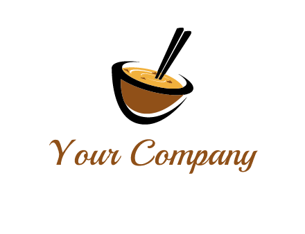 chopsticks inside a bowl logo
