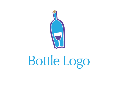 goblet inside wine bottle logo