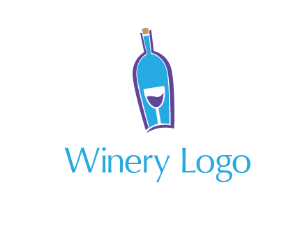 goblet inside wine bottle logo