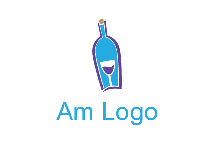 goblet inside wine bottle logo