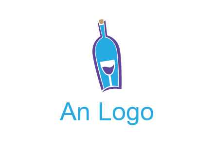goblet inside wine bottle logo