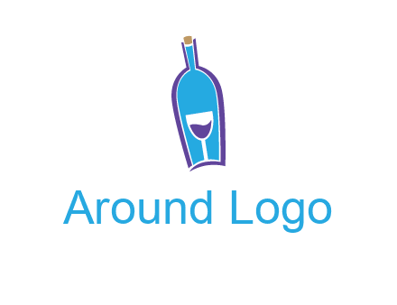 goblet inside wine bottle logo