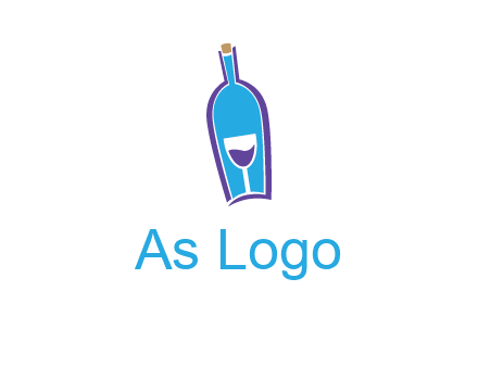 goblet inside wine bottle logo