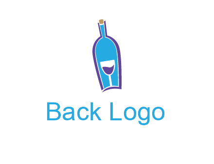 goblet inside wine bottle logo