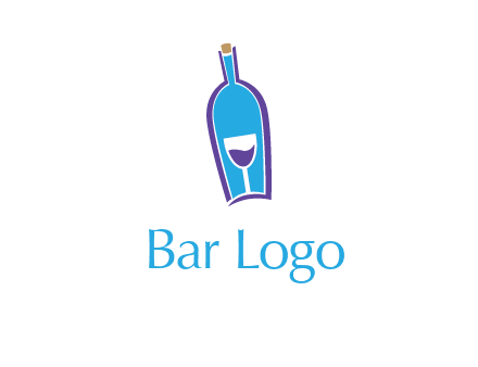 goblet inside wine bottle logo