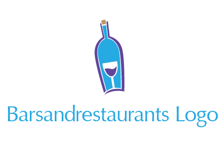 goblet inside wine bottle logo