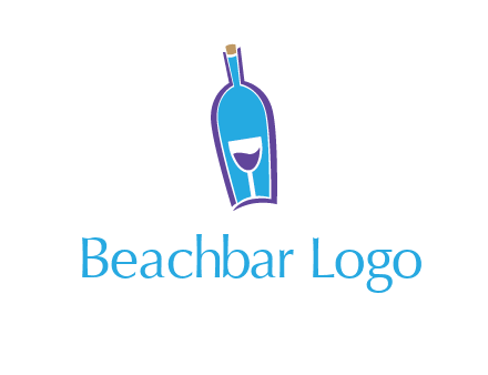 goblet inside wine bottle logo
