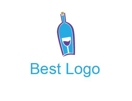 goblet inside wine bottle logo