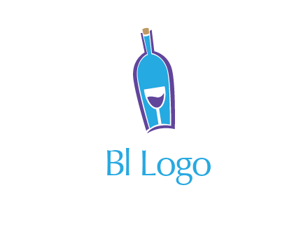 goblet inside wine bottle logo