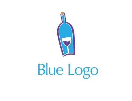 goblet inside wine bottle logo