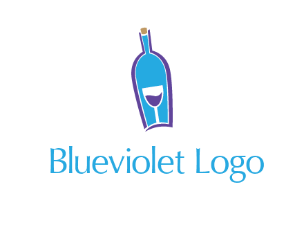 goblet inside wine bottle logo